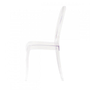 SET 2 SEDIE HALLES IN POLICARBONATO SILHOUETTE CURVE CLASSICHE PER INTERNI COLORE TRASPARENTE 46,1X55X98H CM