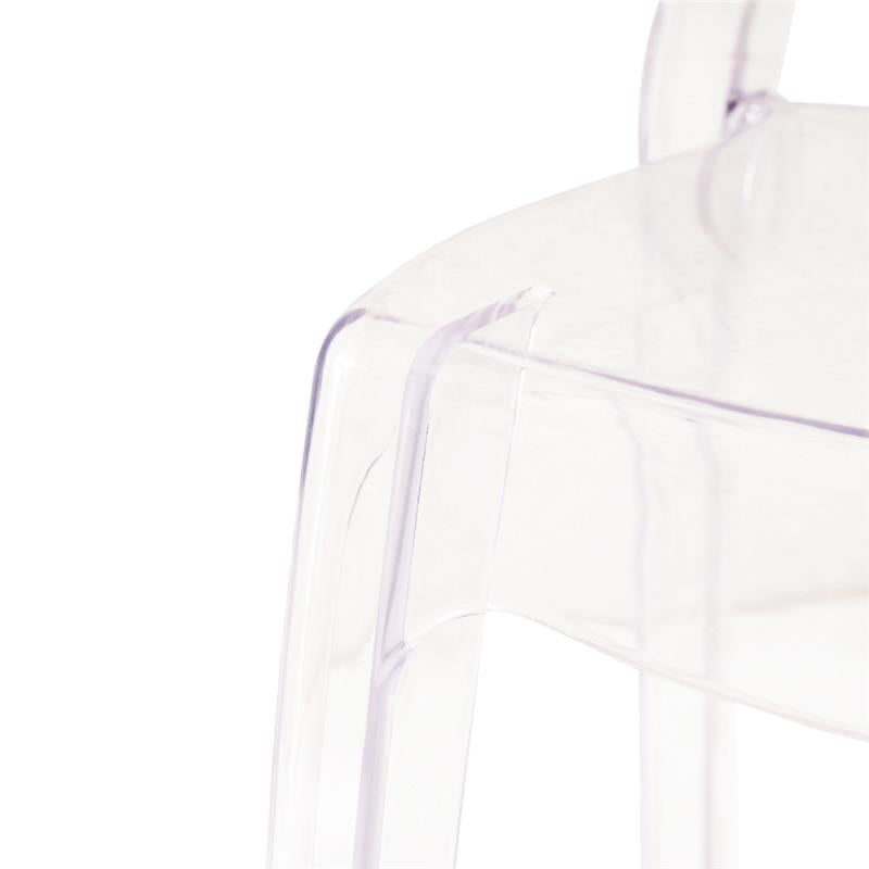 SET 2 SEDIE HALLES IN POLICARBONATO SILHOUETTE CURVE CLASSICHE PER INTERNI COLORE TRASPARENTE 46,1X55X98H CM