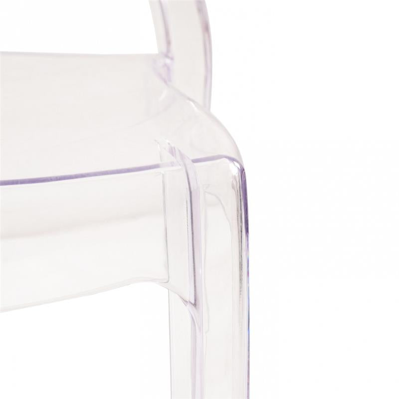 SET 2 SEDIE HALLES IN POLICARBONATO SILHOUETTE CURVE CLASSICHE PER INTERNI COLORE TRASPARENTE 46,1X55X98H CM
