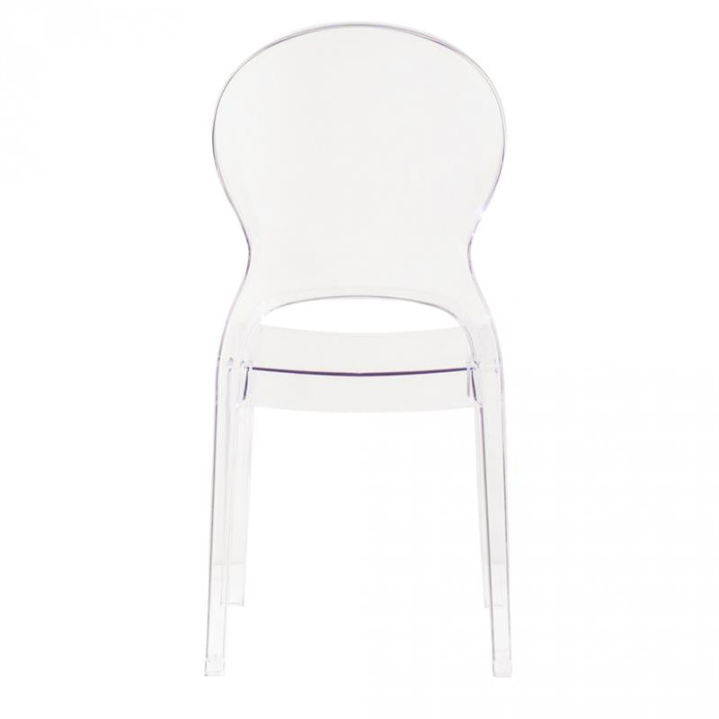 SET 2 SEDIE HALLES IN POLICARBONATO SILHOUETTE CURVE CLASSICHE PER INTERNI COLORE TRASPARENTE 46,1X55X98H CM