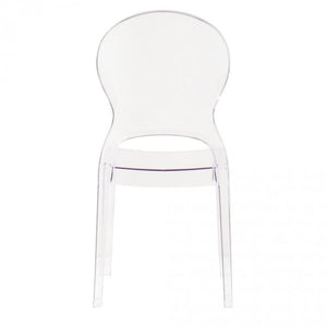 SET 2 SEDIE HALLES IN POLICARBONATO SILHOUETTE CURVE CLASSICHE PER INTERNI COLORE TRASPARENTE 46,1X55X98H CM