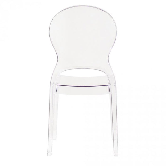 SET 2 SEDIE HALLES IN POLICARBONATO SILHOUETTE CURVE CLASSICHE PER INTERNI COLORE TRASPARENTE 46,1X55X98H CM