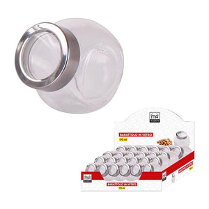 MA MAISON SET 6 BARATTOLI PICCOLI PORTA SPEZIE IN VETRO CON TAPPO ERMTICO DESIGN TONDO 170 ML CAPIENZA