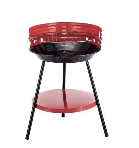 BARBECUE TONDO 4 POSIZIONI DI COTTURA 36X55H CM GRIGLIA RIMOVIBILE CROMATA