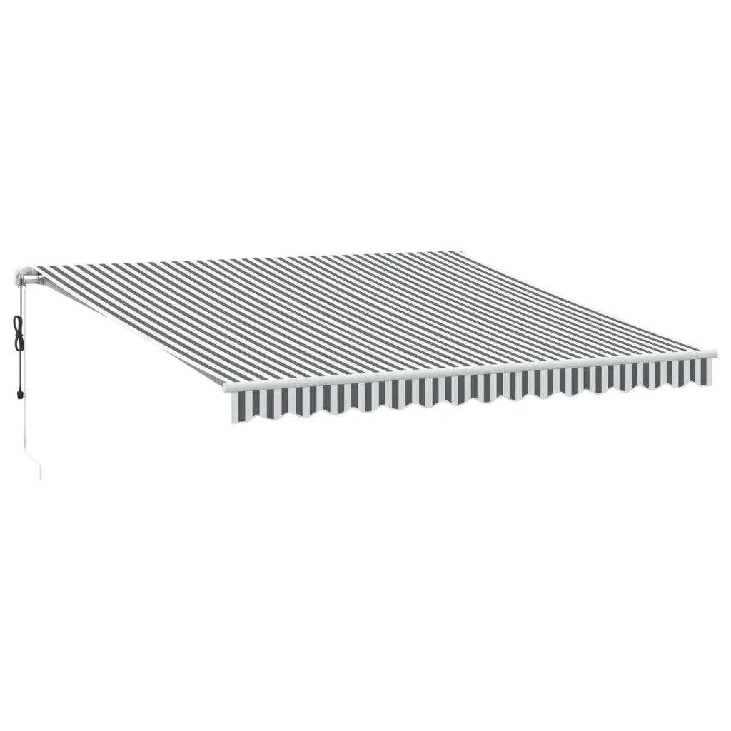 Tenda Retrattile Automatica LED Antracite e Bianco 400x350 cm 3215795