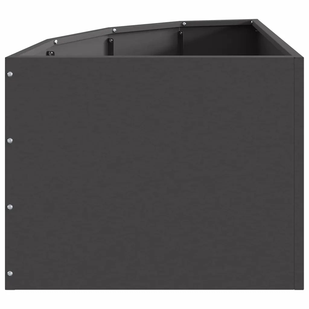 Fioriere | Cassetta per fiori | Vaso d'angolo Nero 45 x 45 x 35 cm Acciaio