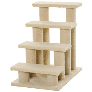 SCALETTA PER ANIMALI DOMESTICI CON 4 GRADINI E MORBIDO RIVESTIMENTO BEIGE