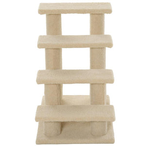 SCALETTA PER ANIMALI DOMESTICI CON 4 GRADINI E MORBIDO RIVESTIMENTO BEIGE