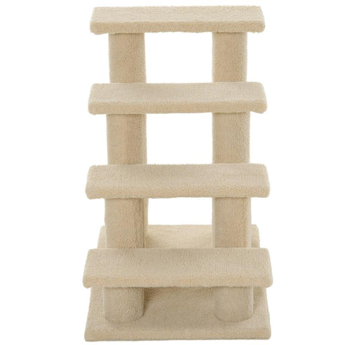 SCALETTA PER ANIMALI DOMESTICI CON 4 GRADINI E MORBIDO RIVESTIMENTO BEIGE