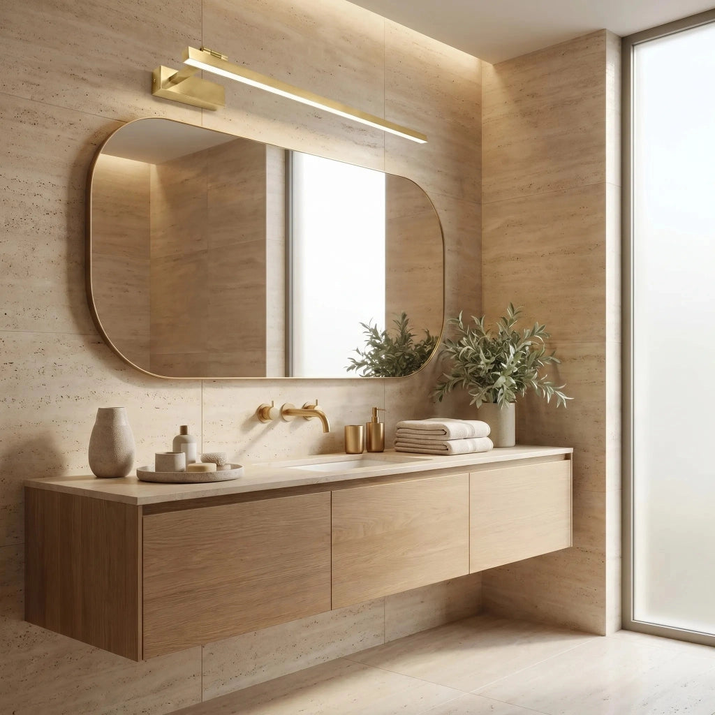 Applique Da Bagno Led Swe033-1w 80cm Brush Gold