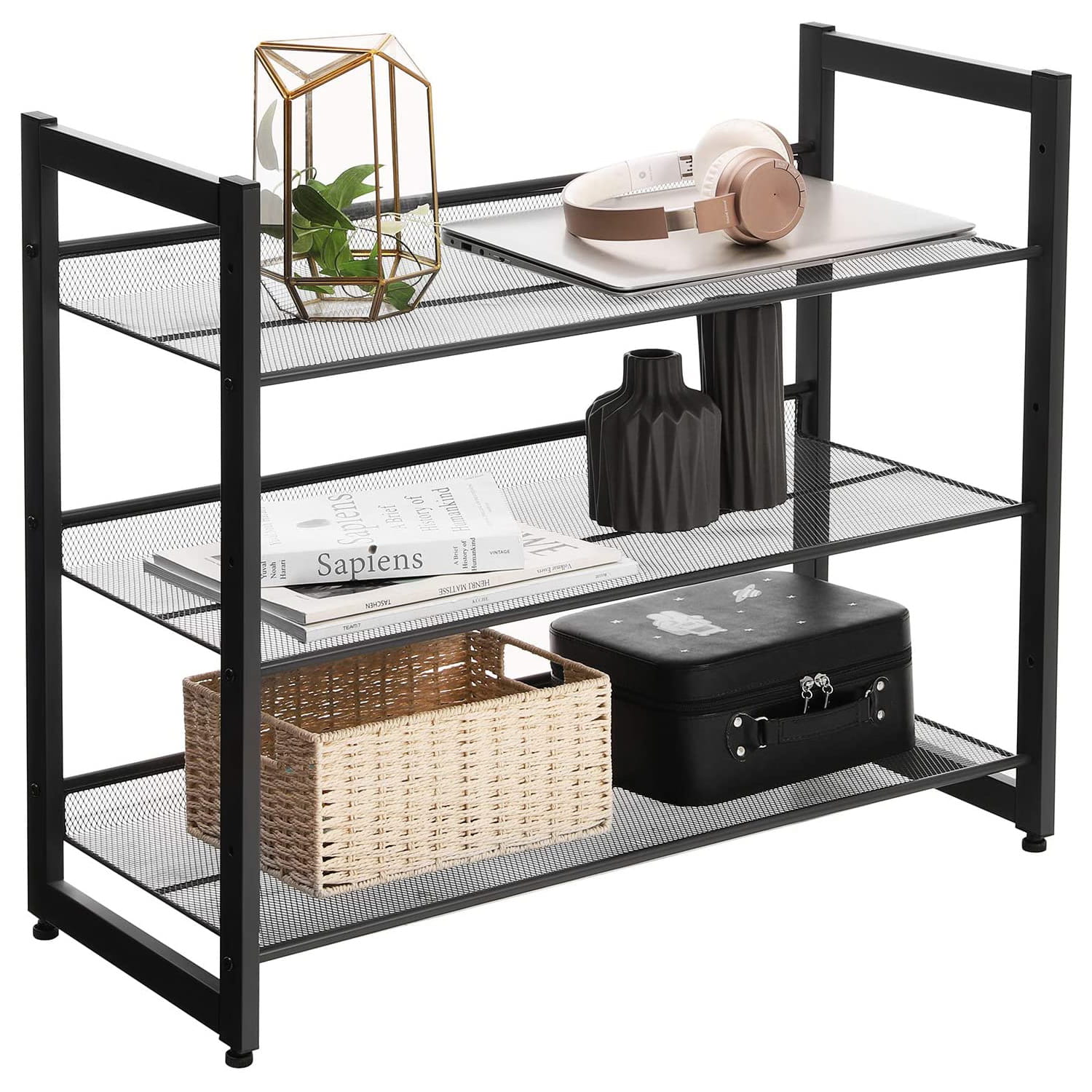 Scarpiera Valora LMR03B in ferro nero salvaspazio per corridoio