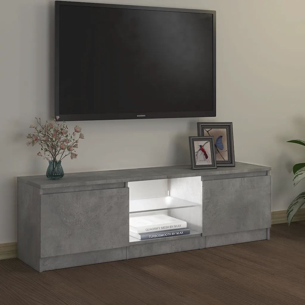 Mobile Porta TV con Luci LED Grigio Cemento 120x30x36 cm 804287
