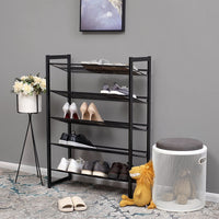 Scarpiera industriale VALORA con 5 ripiani, nero LMR005B