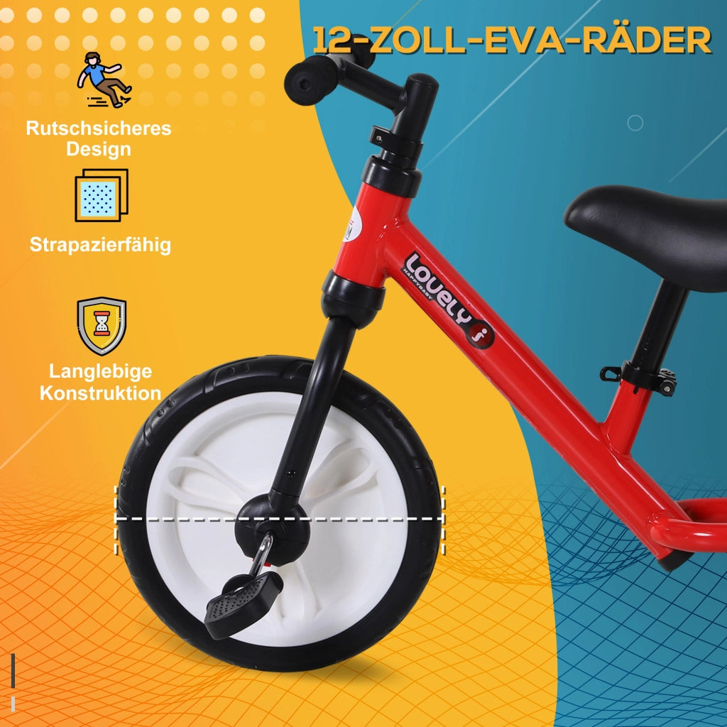 Bicicletta senza pedali per bambini ¨C Minimal ¨C Rosso, regolabile, 2-5 anni