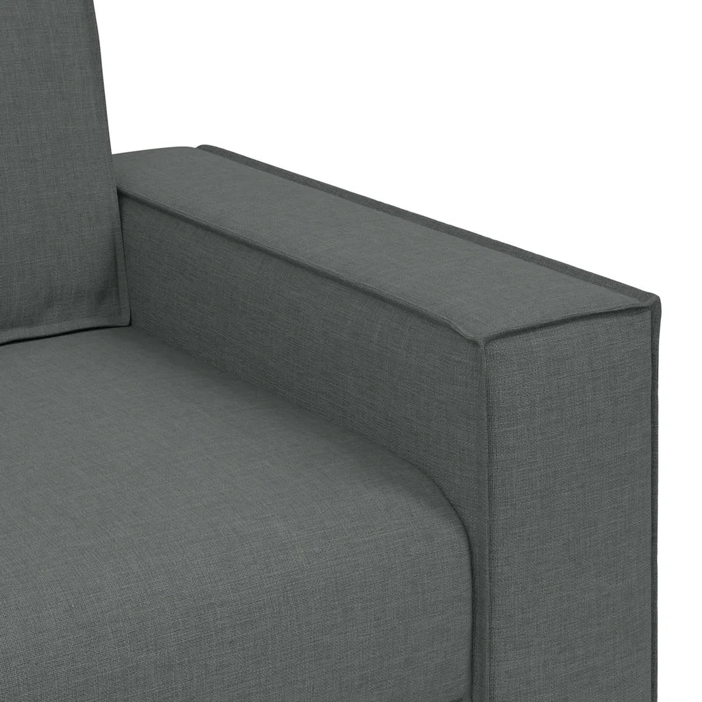 Set di Divani 2 pz con Cuscini Grigio Scuro in Tessuto