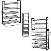 Scarpiera industriale VALORA con 5 ripiani, nero LMR005B