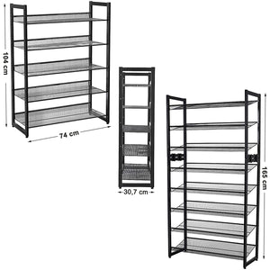 Scarpiera industriale VALORA con 5 ripiani, nero LMR005B