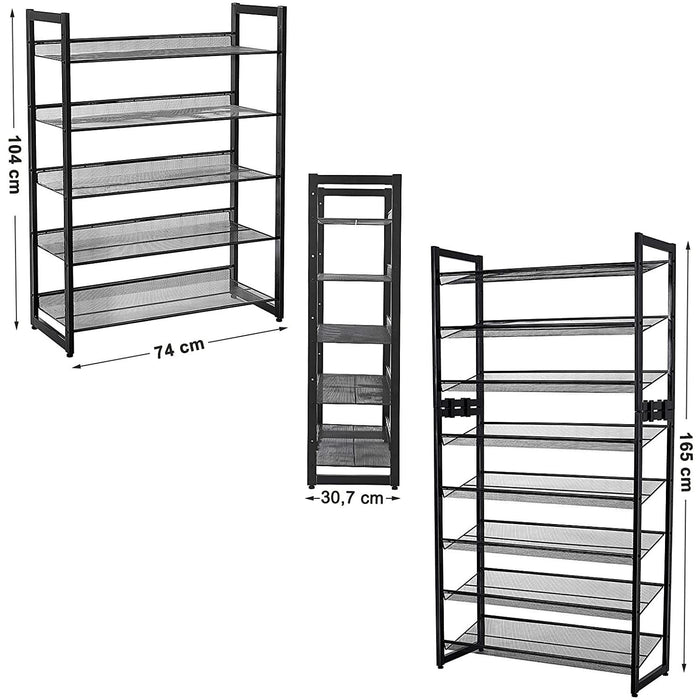 Scarpiera industriale VALORA con 5 ripiani, nero LMR005B