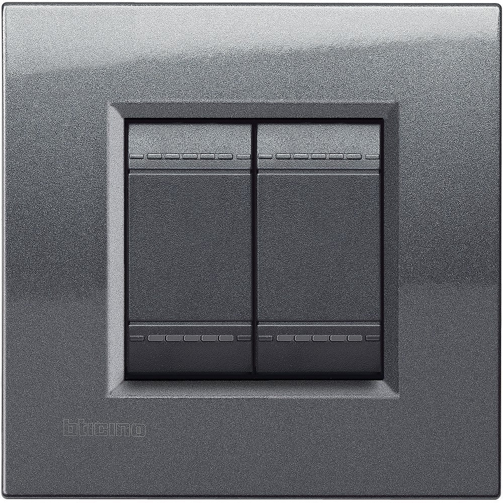 Living Light - Placca quadra 2P Acciaio - LNA4802AC