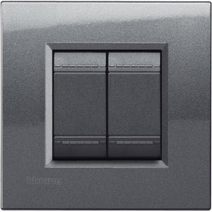 Living Light - Placca quadra 2P Acciaio - LNA4802AC
