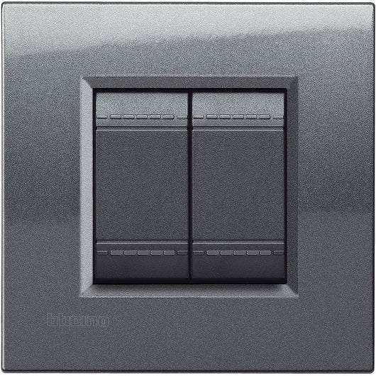 Living Light - Placca quadra 2P Acciaio - LNA4802AC