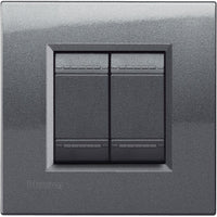 Living Light - Placca quadra 2P Acciaio - LNA4802AC