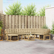 Set di divani da esterno con cuscino 9 pcs Bianco e Beige