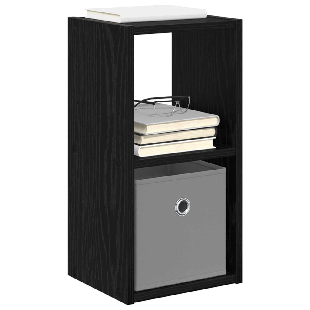 Comodino con cassetto 2 pcs Rovere Nero 25,5 x 22 x 49,5 cm
