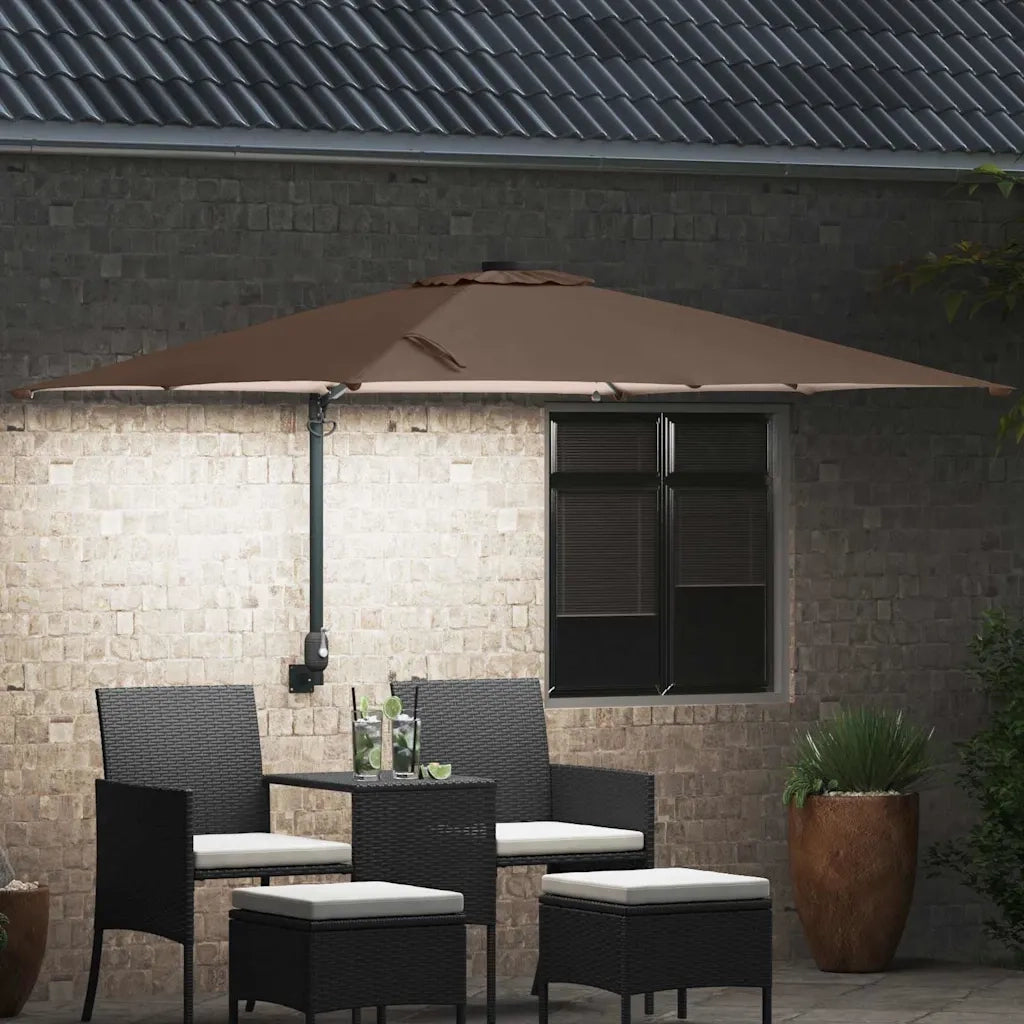 vidaXL Ombrello da giardino Talpa 248.5 x 247.5 x 160 cm Tessuto