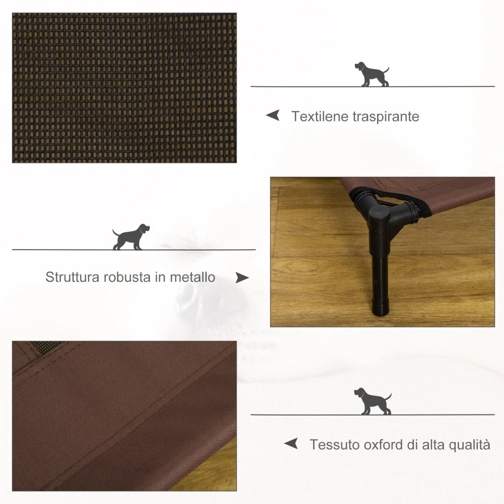 Brandina per Cani in Metallo e Tessuto Oxford ¨C zephmum ¨C Marrone e Nero 92x76x18 cm
