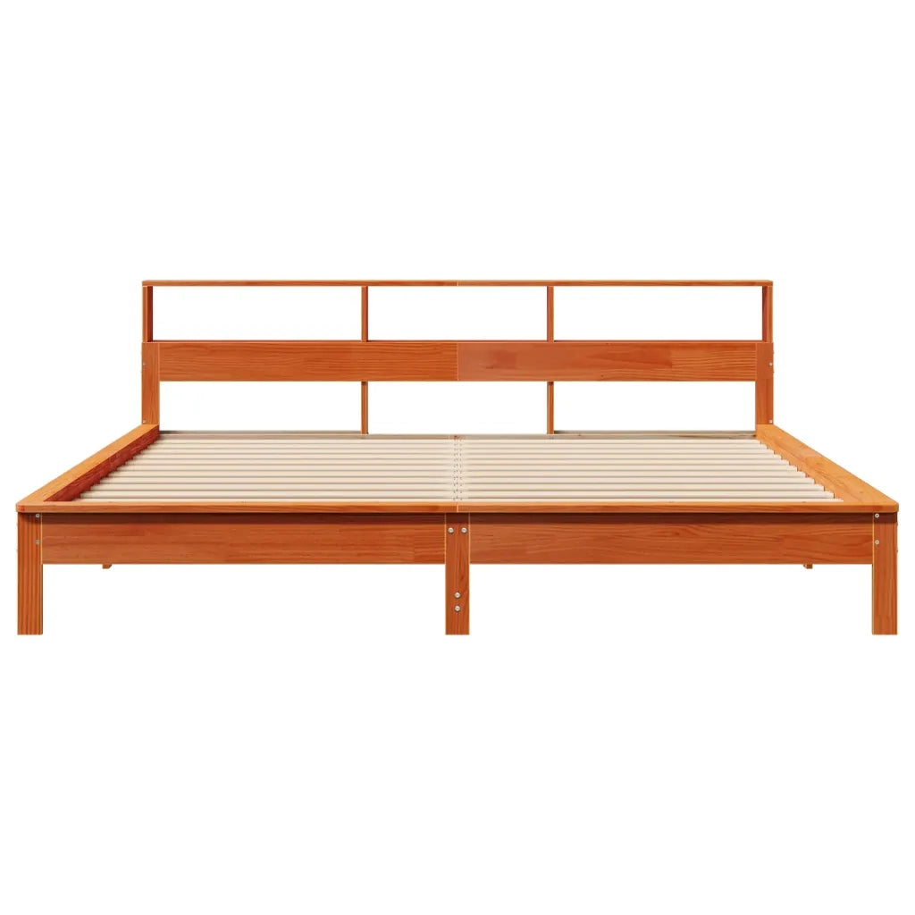 Letto senza Materasso Marrone Cera 200x200 cm in Legno di Pino 3309727