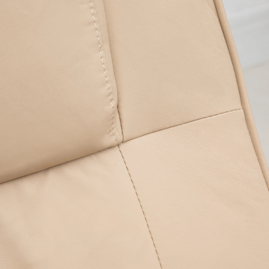 POLTRONA Massaggiante girevole 360° con poggiapiedi, 80x64x39 cm, bianco crema, metallo