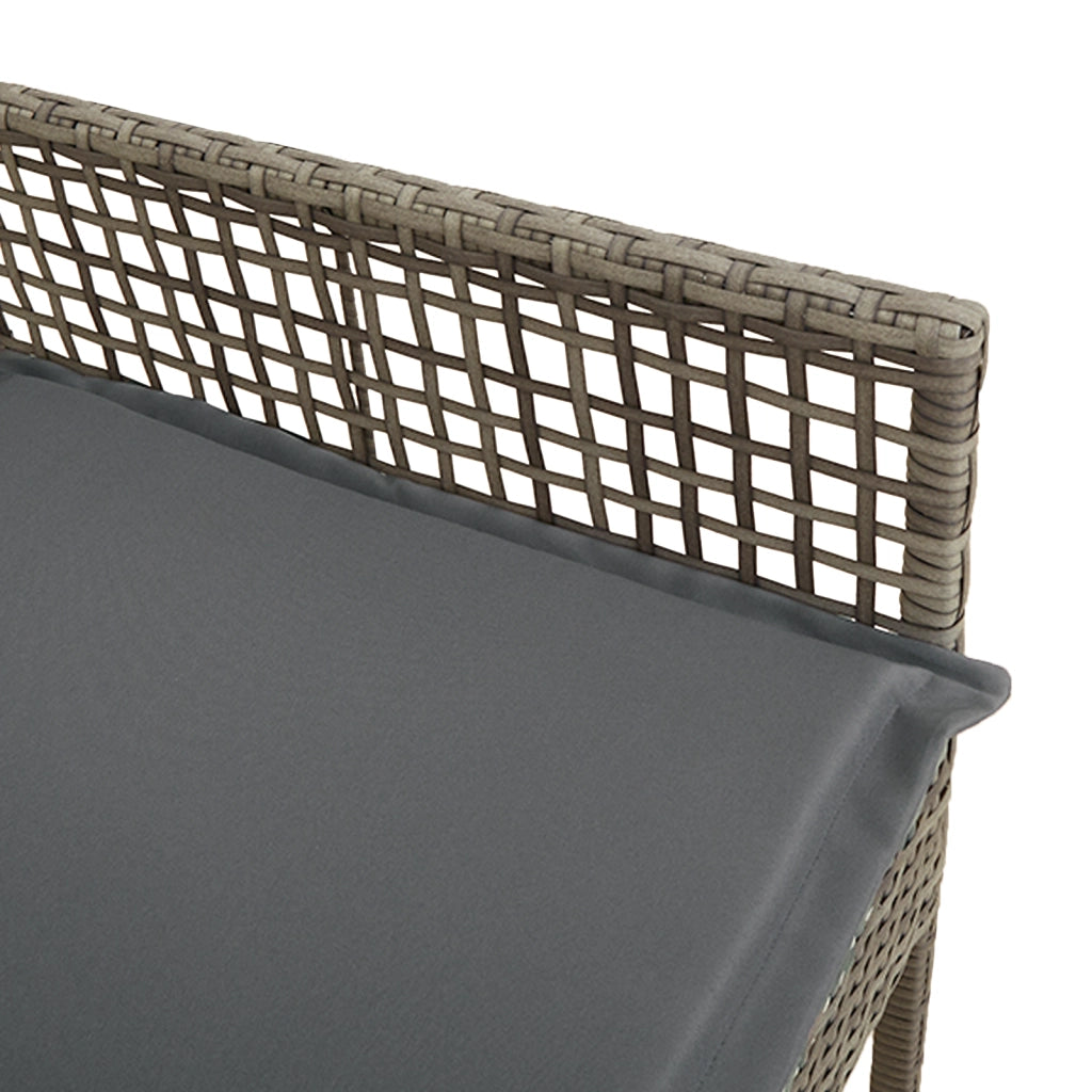 Sedie da giardino  2 pezzi con cuscini Grigio Rattan