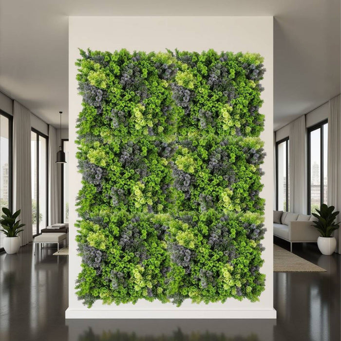 Pannelli Piante Artificiali da Parete 3D – Siepe Sintetica Verde Effetto Naturale per Interno Esterno LICHENE 50X50 CM