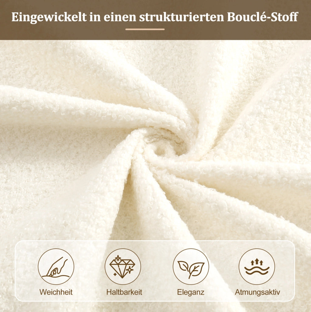 Letto imbottito per bambini bouclé beige con contenitore