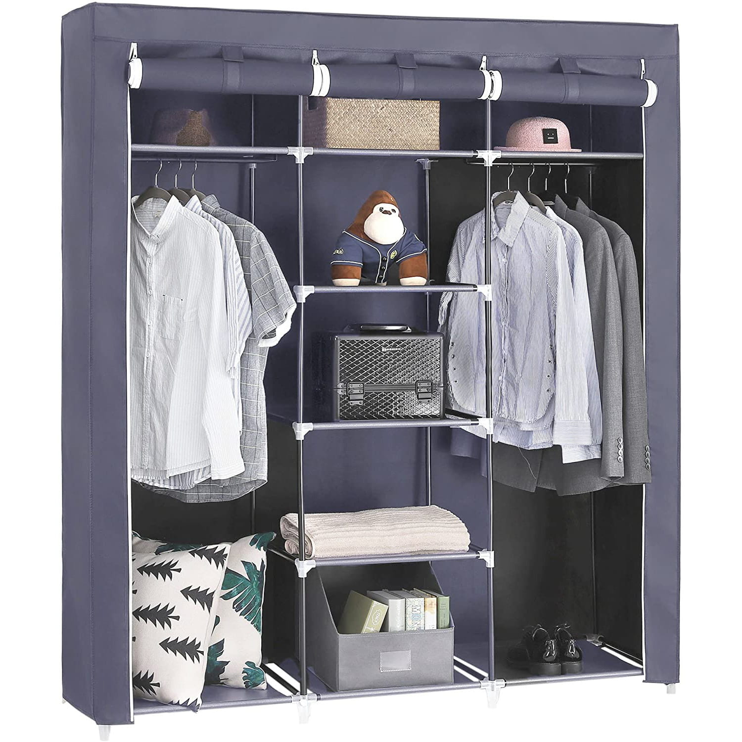 Valora TEXTILE WARDROBE Armadio pieghevole salvaspazio grigio