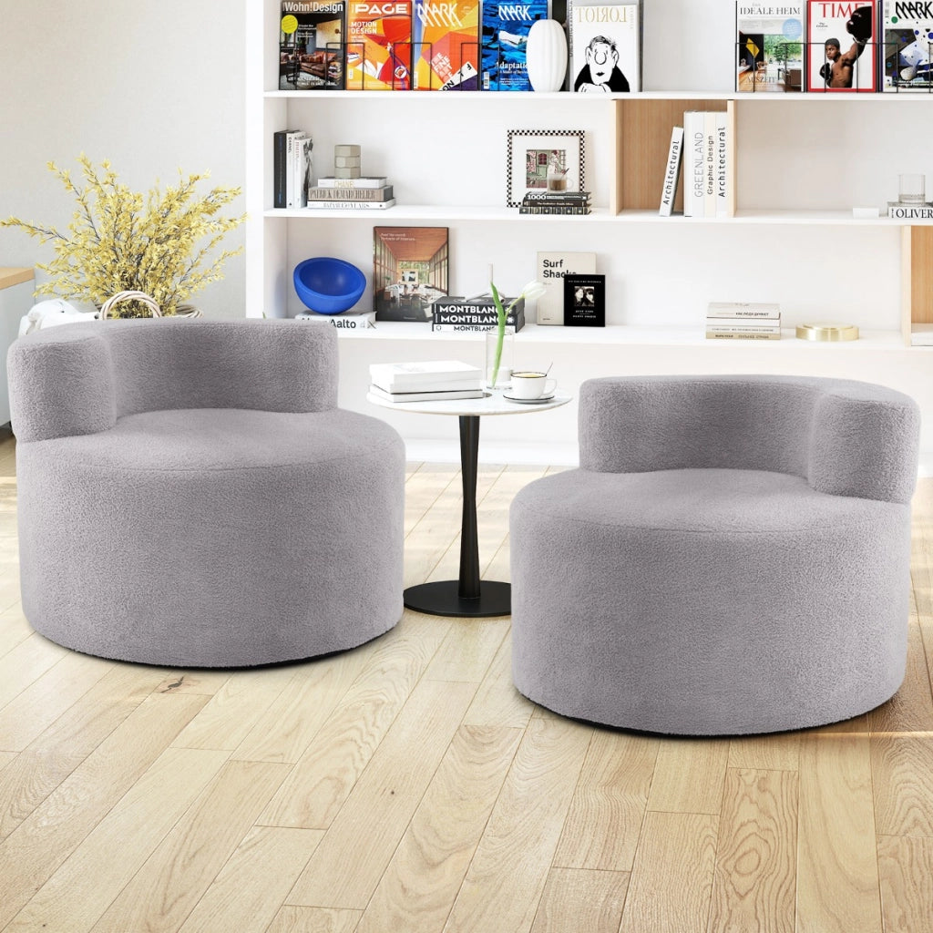 Poltrona pouf a sacco sedia singola da pavimento a forma di luna, Poltrona divano rotondo senza struttura per lettura Grigio-Divani da terra