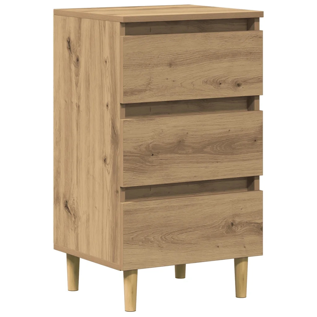 Comodino | Armadio da Notte | Mobiletto da notte Rovere Artigianale 40x35x69 cm in Legno Multistrato