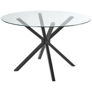 Tavolo da pranzo con piano in vetro temperato nero rotondo ⌀ 120 cm Capacità 4 persone Design moderno