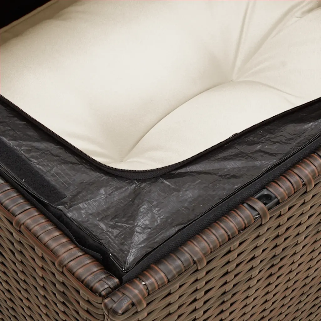 Divano da Giardino a 2 Posti con Cuscini-Sofa da Giardino-Divano da esterno in Polyrattan Marrone 673272