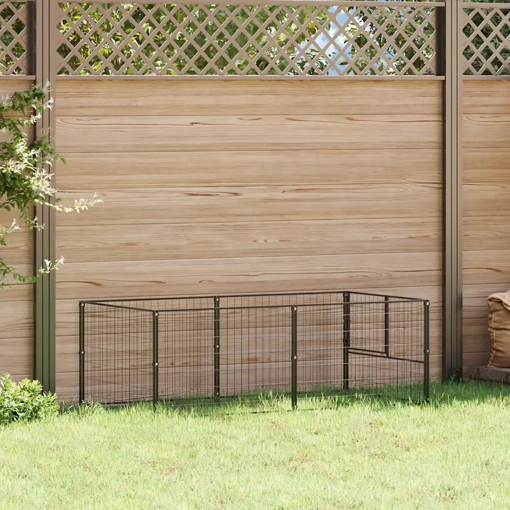Gabbia per Cani Nera 200x100x70 cm in Acciaio 150790
