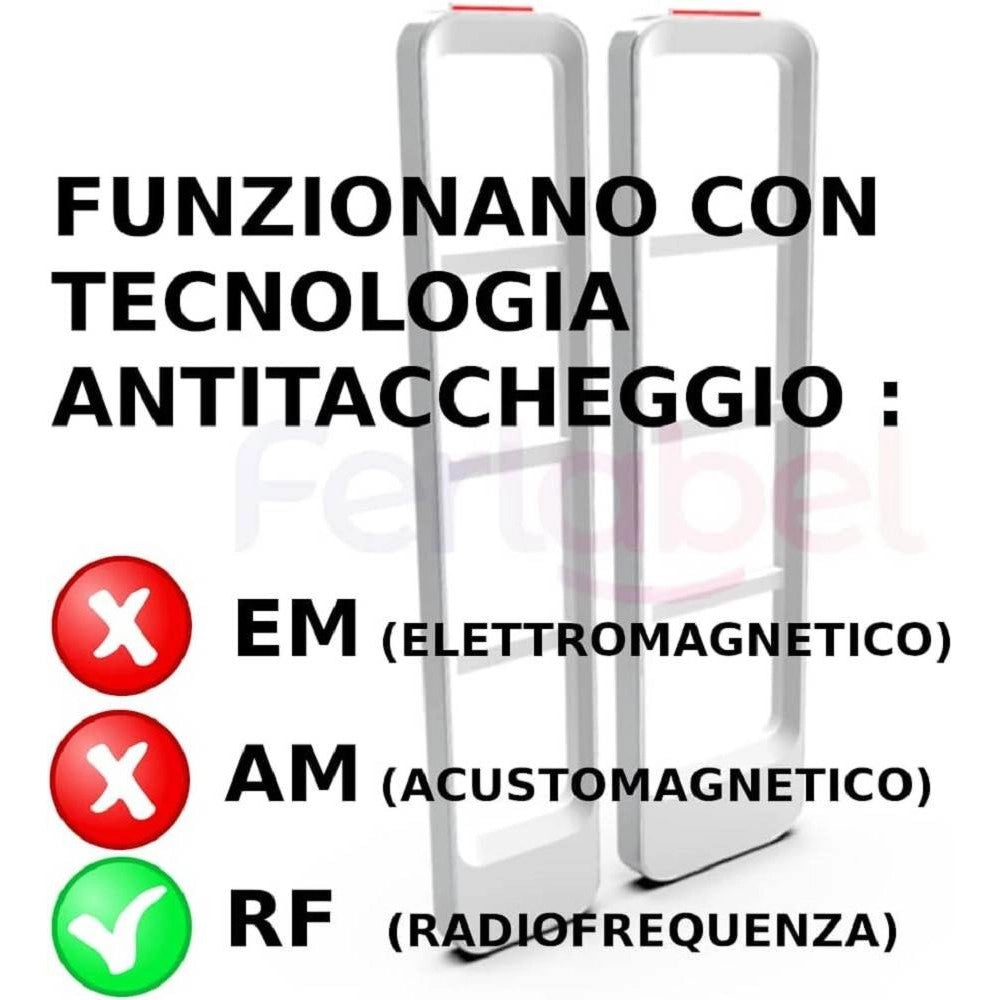 Trade Shop - Confezione 1000 Etichette Etichetta Antitaccheggio Ferlabel 40x40 Mm Antifurto -