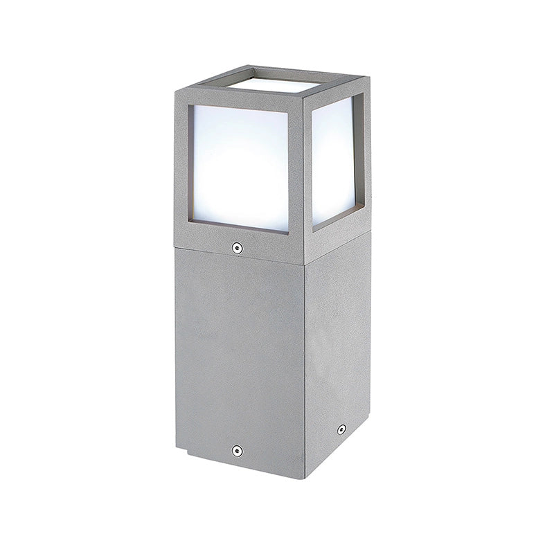 Lampada da terra Oliver Bollard Grigio con attacco E27 IP65 26cm - Rossini Group, apparecchio per esterno versatile in alluminio