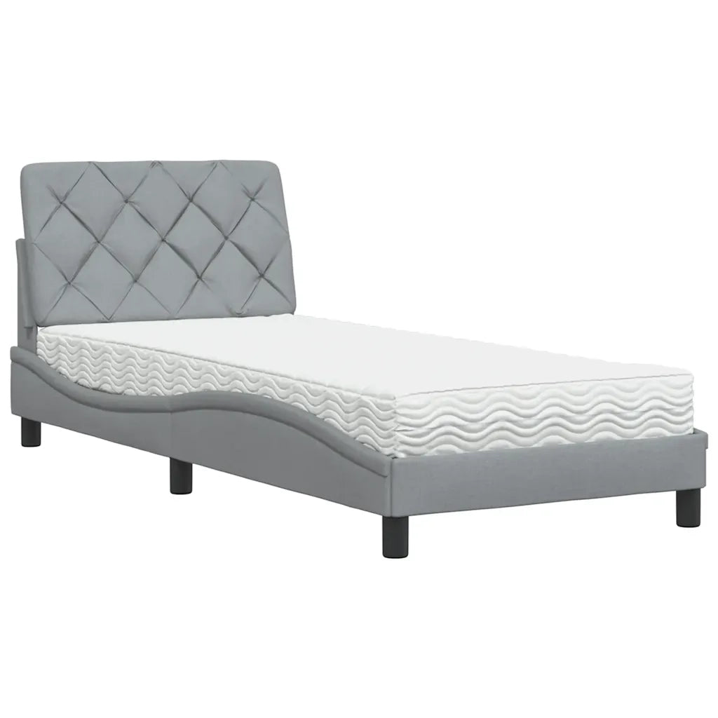 Letto con Materasso Grigio Chiaro 80x200 cm in Tessuto 3310699