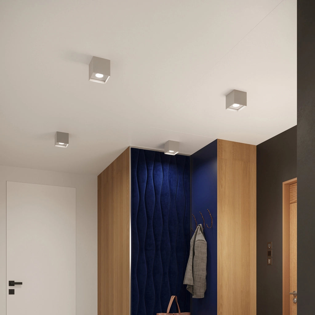 Faretto soffitto quadrato grigio 10cm GU10 10W Pure Lume