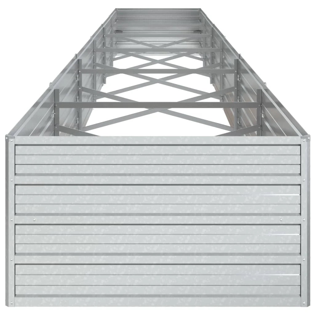 Fioriera rialzata per piante fiori patio giardino 600 x 80 x 45 cm acciaio zincato argento 02_0039463