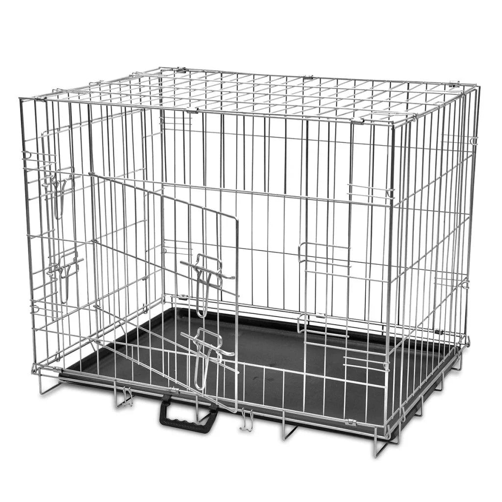 Gabbia pieghevole in metallo per cani acciaio zincato 95 x 56 x 64 cm 3702022