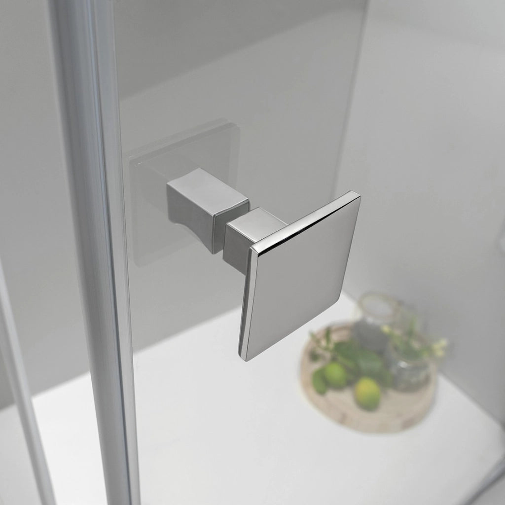 Cabina Box Doccia 70x70 Cm Porta Battente con Lato Fisso Trasparente
