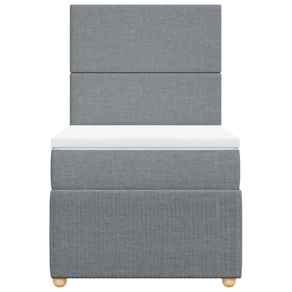 Giroletto a Molle con Materasso Grigio Chiaro 80x200 cm Tessuto