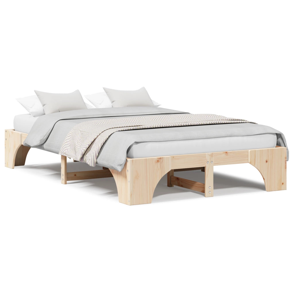 Struttura Letto Naturale Legno massello di pino 135 x 190 cm